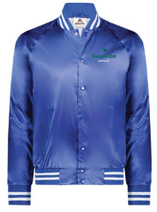 GuideOn - Augusta Sportswear Unisex Striped Trim Satin Baseball Jacket