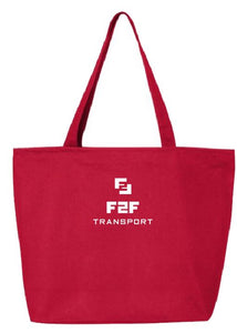 F2F Transport Zippered Tote 100%heavy cotton canvas