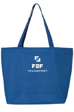 F2F Transport Zippered Tote 100%heavy cotton canvas