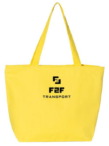 F2F Transport Zippered Tote 100%heavy cotton canvas