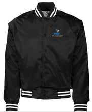 F2F - Augusta Sportswear Unisex Striped Trim Satin Baseball Jacket